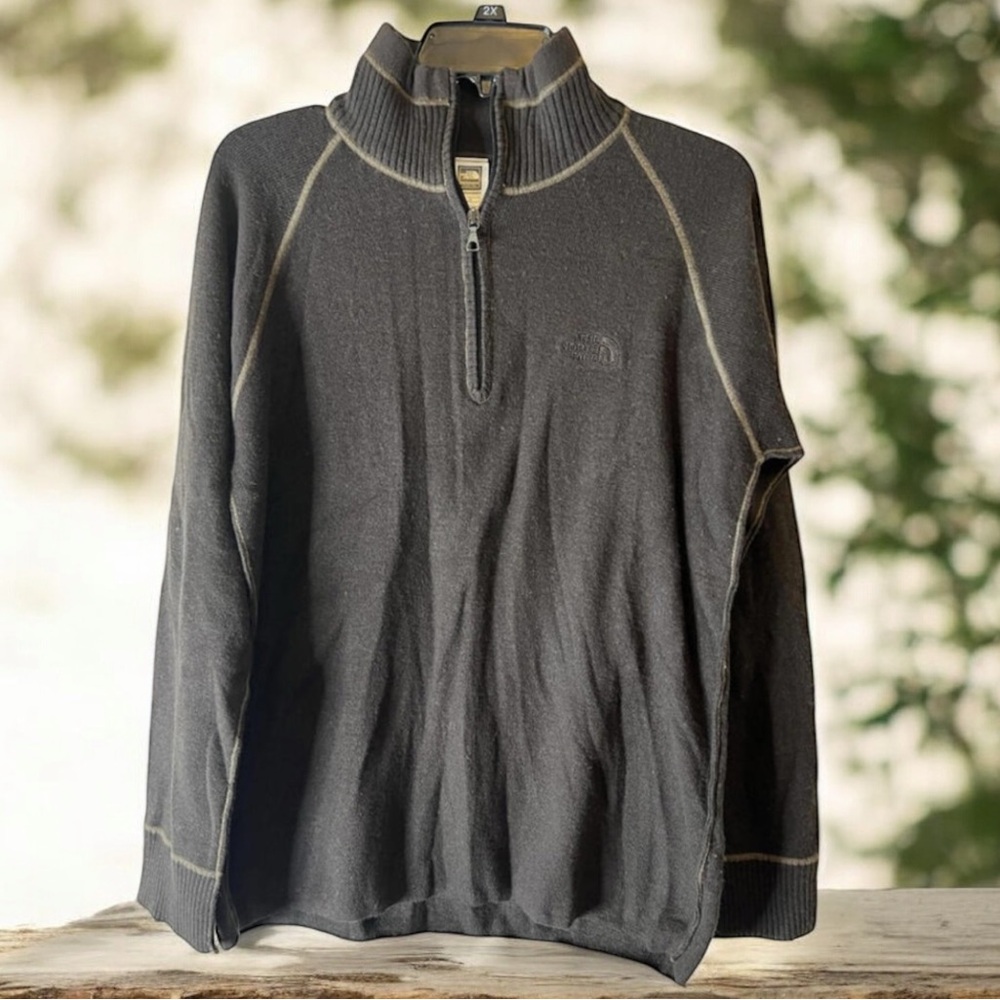 The North Face Men’s Brown 1/4 Zip Pullover Sweater‎ Size Large